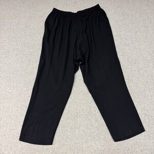 Vintage | Relaxed Elastic Waist Pants | XL | Black | Acetate Rayon Textured XL